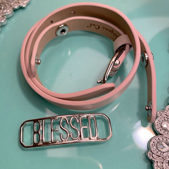 Origami Owl Jewelry - Light pink wrap bracelet blessed